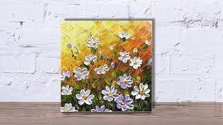 Paint wildflowers with impasto using Heavy body acrylic Part 2 [upl. by Pickard33]