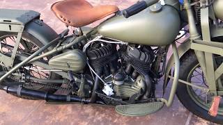 1942 Harley Davidson WLA Start Up Procedures [upl. by Leiruh]