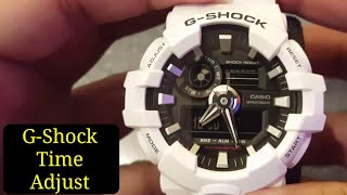 How to set the Date amp Time on Casio Gshock 5522 Analog and Digital  GA700 [upl. by Anuaek]