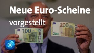 Neue 100 und 200EuroScheine vorgestellt [upl. by Ahsemrac73]