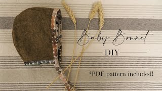 Baby Bonnet DIY  Pattern Included  Beginner Friendly [upl. by Adekahs337]