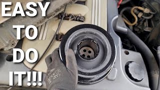 BMW E60 530d How to change crank pulley at home [upl. by Sorrows]