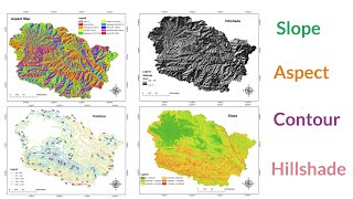 Slope Aspect Contour  Hillshade Map in ArcGIS [upl. by Adneram]