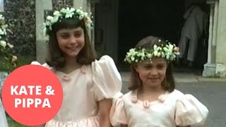 Unseen footage shows a young Kate and Pippa as beaming bridesmaids [upl. by Wylde]