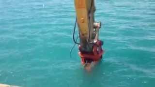 NPK GH30 Hydraulic Hammer  Underwater Breaking [upl. by Schear]