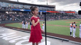 5YearOld Ella Tokita Sings National Anthem at Las Vegas Aviators Game [upl. by Otit68]