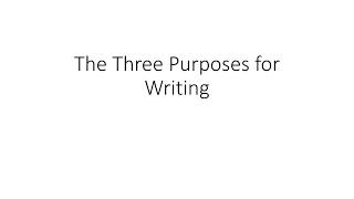 The Three Purposes for Writing [upl. by Nilknarf]