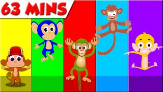 Five Little Monkeys  Nursery Rhymes  Kids Songs [upl. by Viola578]