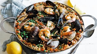 Spanish Paella Recipe with Seafood [upl. by Garda559]