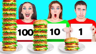 1 10 or 100 Layers of Food Challenge by Multi DO [upl. by Nytsirk]