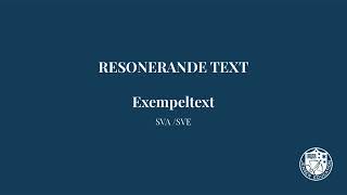 Resonerande text Exempeltext [upl. by Apollo]