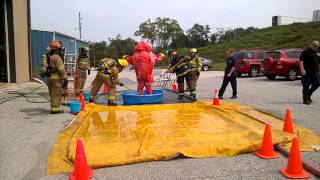 Decon training during Hazmat Ops class [upl. by Krid]