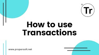 How to use the Transactions app [upl. by Aitnecserc]