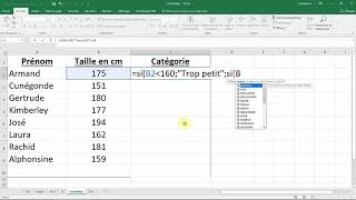 Excel SI imbriqués condition à 3 possibilités ou plus  Cours EXCEL [upl. by Hoopen]