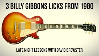 3 Billy Gibbons Licks From 1980 [upl. by Cicely860]