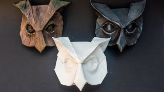 Origami wetfolding owl mask [upl. by Avruch]