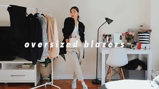 STYLING OVERSIZED BLAZERS  6 outfit ideas [upl. by Olraced]