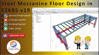 Steel Mezzanine Floor Analysis amp Design in ETABS v19 AISC LRFD [upl. by Einahpehs]