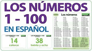 Spanish Numbers 1100  Los números de 1 a 100 [upl. by Eelac]