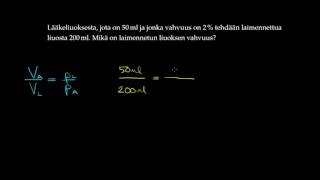 Lääkelaskumatematiikka laimennuslasku [upl. by Rosalyn]