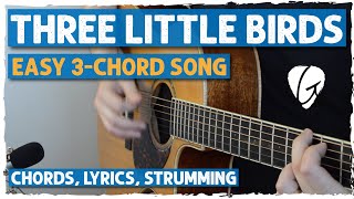 quotThree Little Birdsquot Easy 3Chord Song  A D E Chords  Perfect For Beginners  Bob Marley [upl. by Oemor]