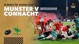 3 Minute Highlights Munster v Connacht  Round 14  Guinness PRO14 202021 [upl. by Elbring]