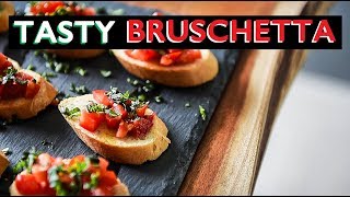 TASTY Bruschetta Recipe  CRAZY EASY VEGAN APPETIZERS [upl. by Ettenay]