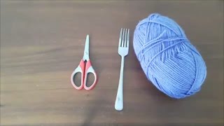 Pompon maken met een vork ♥ DIY [upl. by Siul]