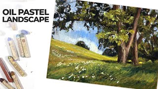 Oil Pastel Landscape with Expressive Brushstrokes  How to Use Oil Pastels [upl. by Higgins]