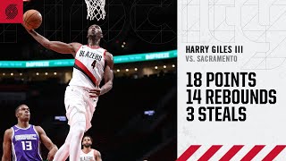 Harry Giles III 18 points 14 rebounds Highlights  Trail Blazers vs Kings [upl. by Balkin]