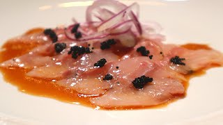 EASY STRIPED BASS CARPACCIO  How to make Japanese appetizer  Cooking at home [upl. by Any]