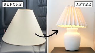 EASY No Sew DIY PLEATED lamp shade [upl. by Agan]