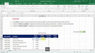 Esercizio Excel  FORMULE [upl. by Salangia]