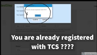 TCSregistrationerror  TCSNextStepregistrationerror [upl. by Nnep]