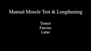 Manual Muscle Test amp Lengthening  Tensor Fasciae Latae [upl. by Aley]