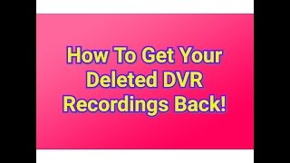 How To Recover Deleted DVR Recordings On Dish [upl. by Sklar39]