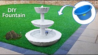 DIY Awesome Waterfall Fountain at Home using cement amp Other household stuff [upl. by Adnuhsor]