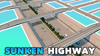 How to build a Sunken Highway with quays in Cities Skylines  No Mods Tutorial for PCXBoxPS4 [upl. by Eednim]