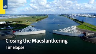 Closing the Dutch Maeslantkering flood defence  Timelapse [upl. by Chevy]