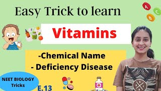 Vitamins Short trick  Deficiency Diseases  Mnemonics [upl. by Janelle]