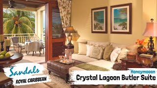 Crystal Lagoon Honeymoon 1BR Butler Suite PS  Sandals Royal Caribbean Walkthrough Tour amp Review 4K [upl. by Solana]