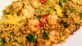 SPICY PRAWN FRIED RICE RESTAURANT STYLE  PRAWN RECIPE [upl. by Llerraf]