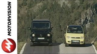 Fiat Panda 4x4 vs Mercedes GClass [upl. by Nitsug]