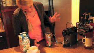 Nespresso Aeroccino Plus Frother Review Frothing Almond Milk [upl. by Anemaj]