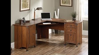 Sauder Corner Desk Carson Forge Collection Assembly Guide Tutorial [upl. by Wit484]