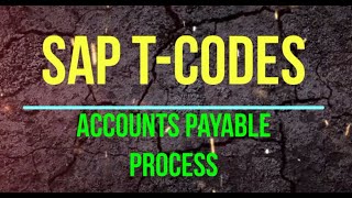 SAP Tcodes for Accounts Payable Process [upl. by Nawj264]